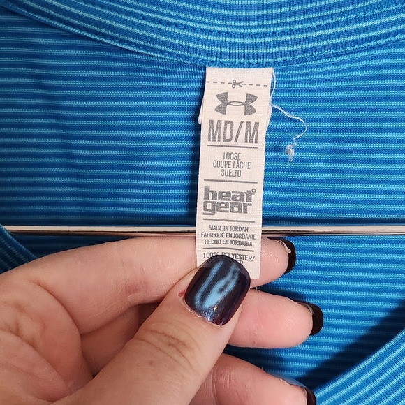 Under Armour Women's Striped Blue Tee - Picture 2 of 4